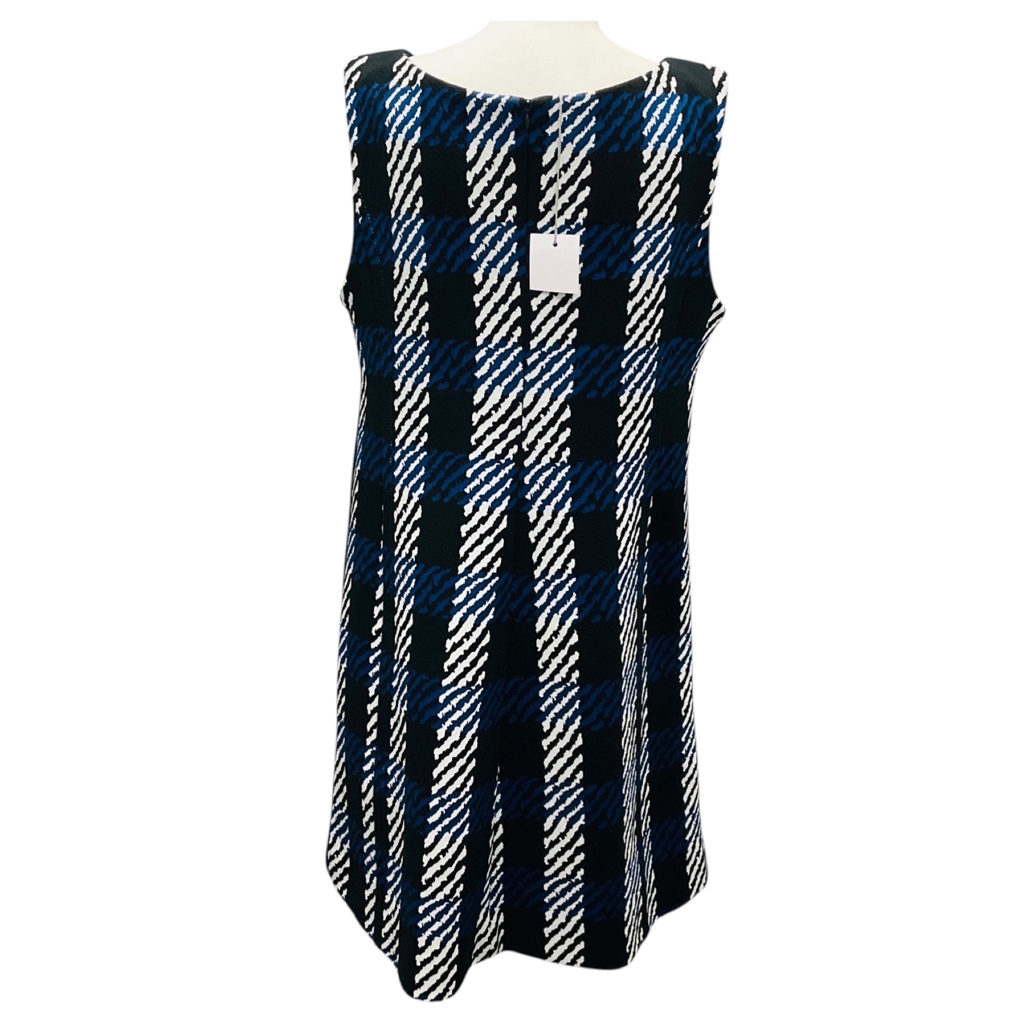 Marni Black / White / Blue Plaid Knee Length Dress