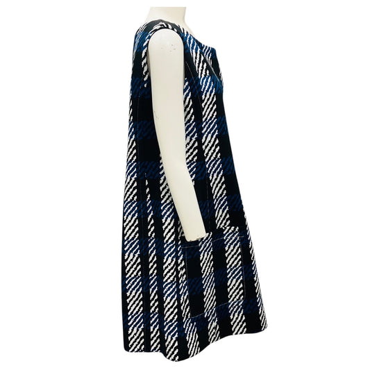 Marni Black / White / Blue Plaid Knee Length Dress