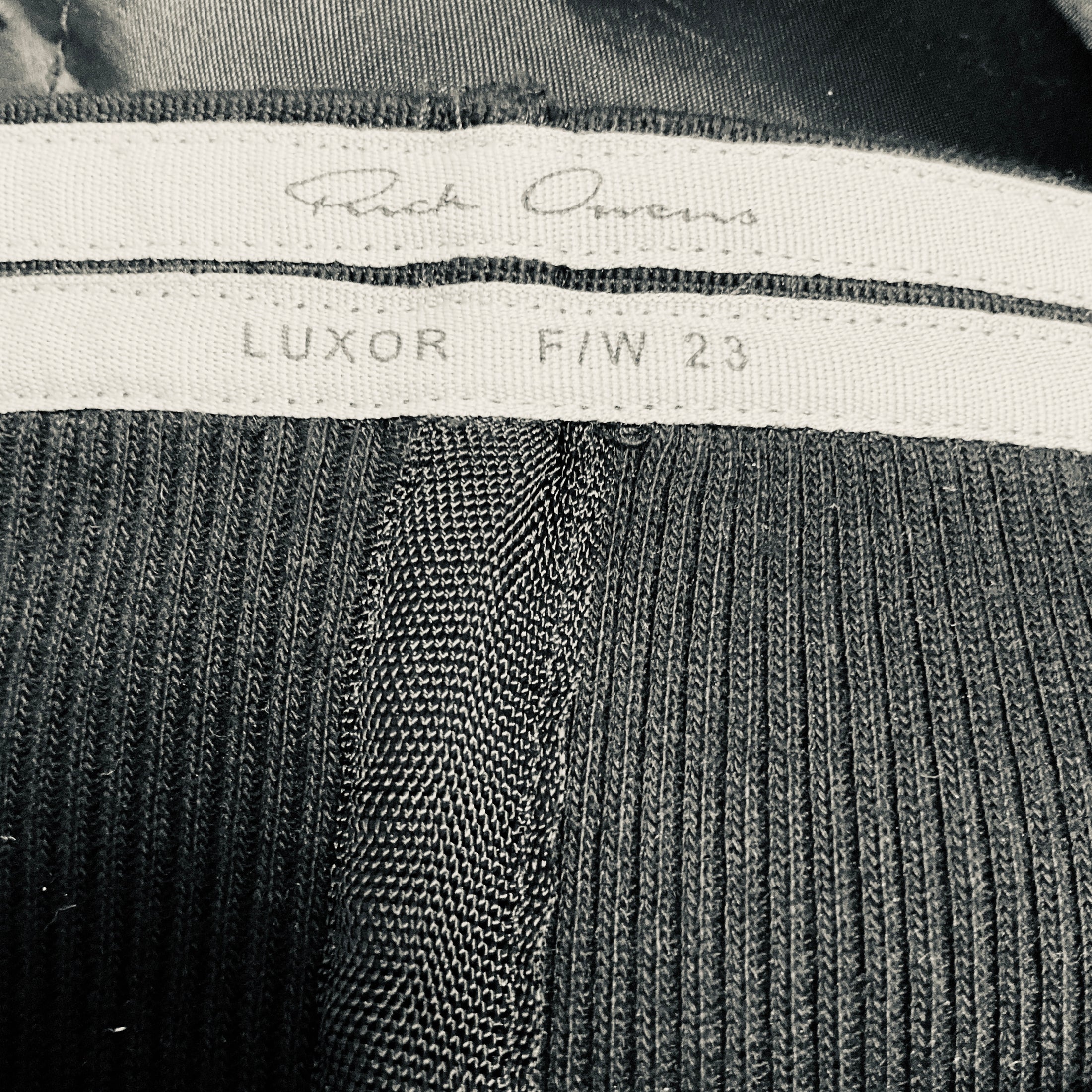 Rick Owens Black Luxor Collection Bias Cut A-Line Skirt with Knit Waistband