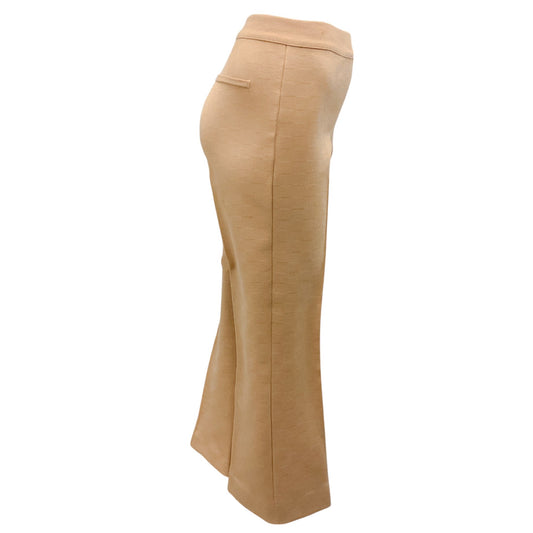 High Sport Beige Kick Cropped Stretch-cotton Flared Pants