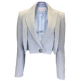 Load image into Gallery viewer, Alexander McQueen Light Blue 2022 Cropped Wool Blazer
