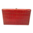 Load image into Gallery viewer, Abas Red Cache Frame Alligator Wallet
