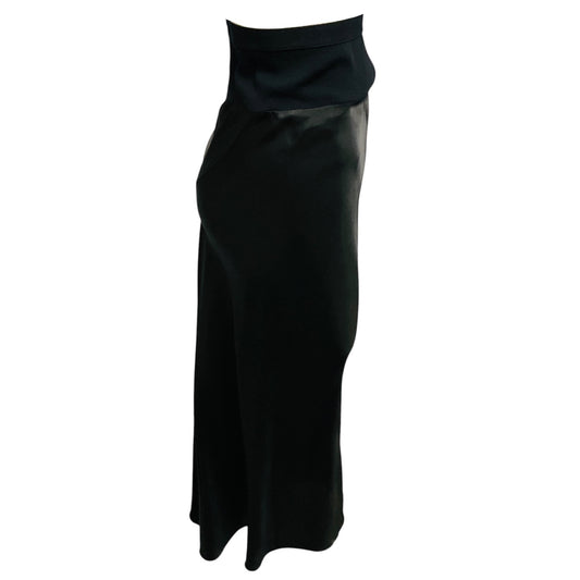 Rick Owens Black Luxor Collection Bias Cut A-Line Skirt with Knit Waistband