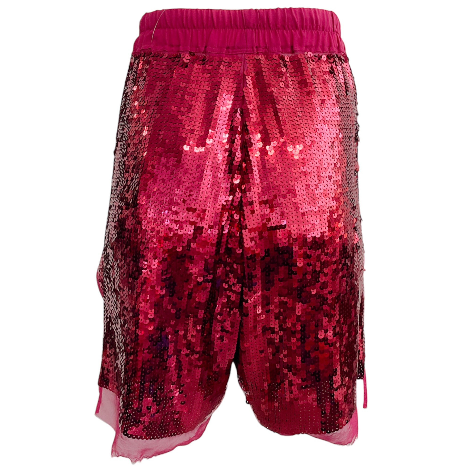 Rick Owens Red Sequin Embellished Drawstring Shorts