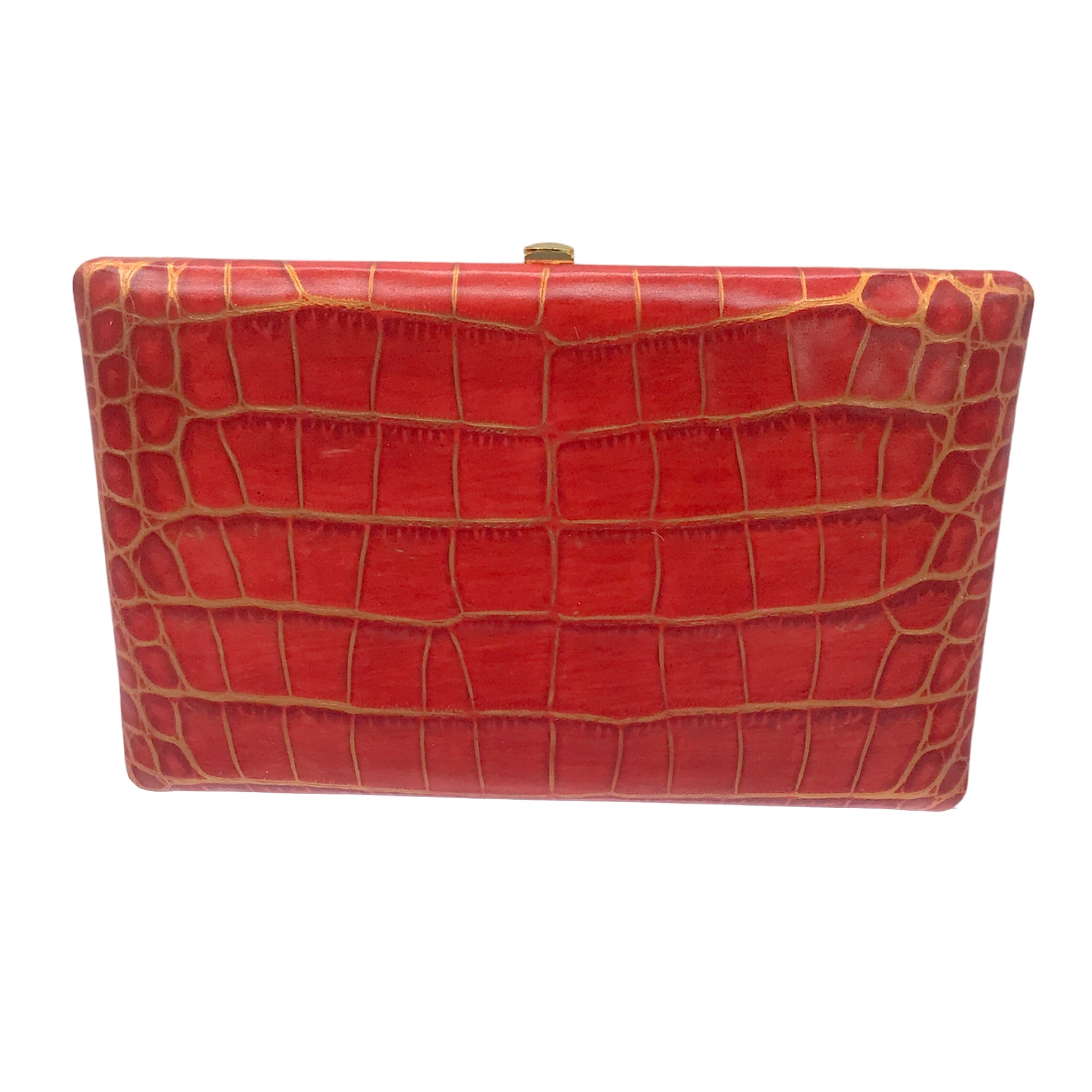 Abas Red Cache Frame Alligator Wallet