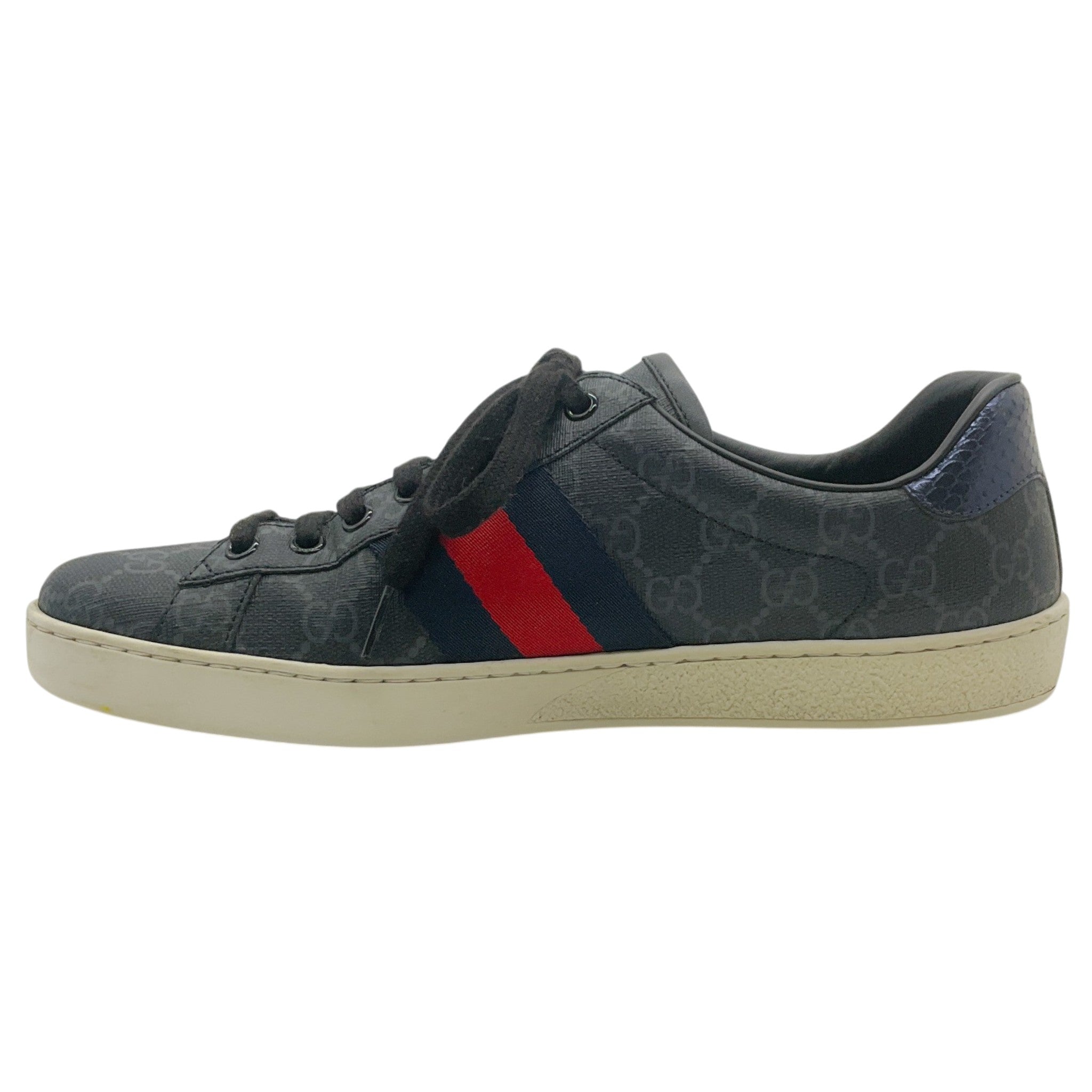Gucci Men's Black Mono Ace GG Supreme Sneakers
