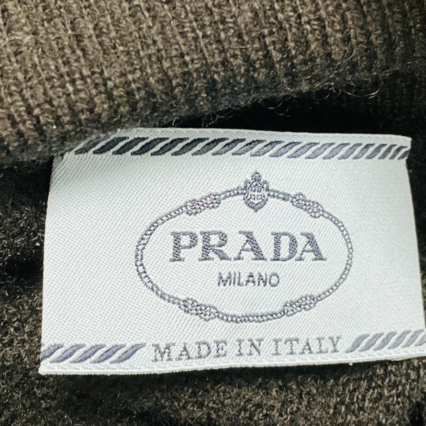 Prada Black Long Sleeved Cashmere Knit Polo Sweater