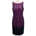 Load image into Gallery viewer, Carmen Marc Valvo Magenta / Black Sleeveless Wool Dress
