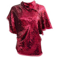 Load image into Gallery viewer, Rick Owens Red Sequin Embellished Asymmetric Top
