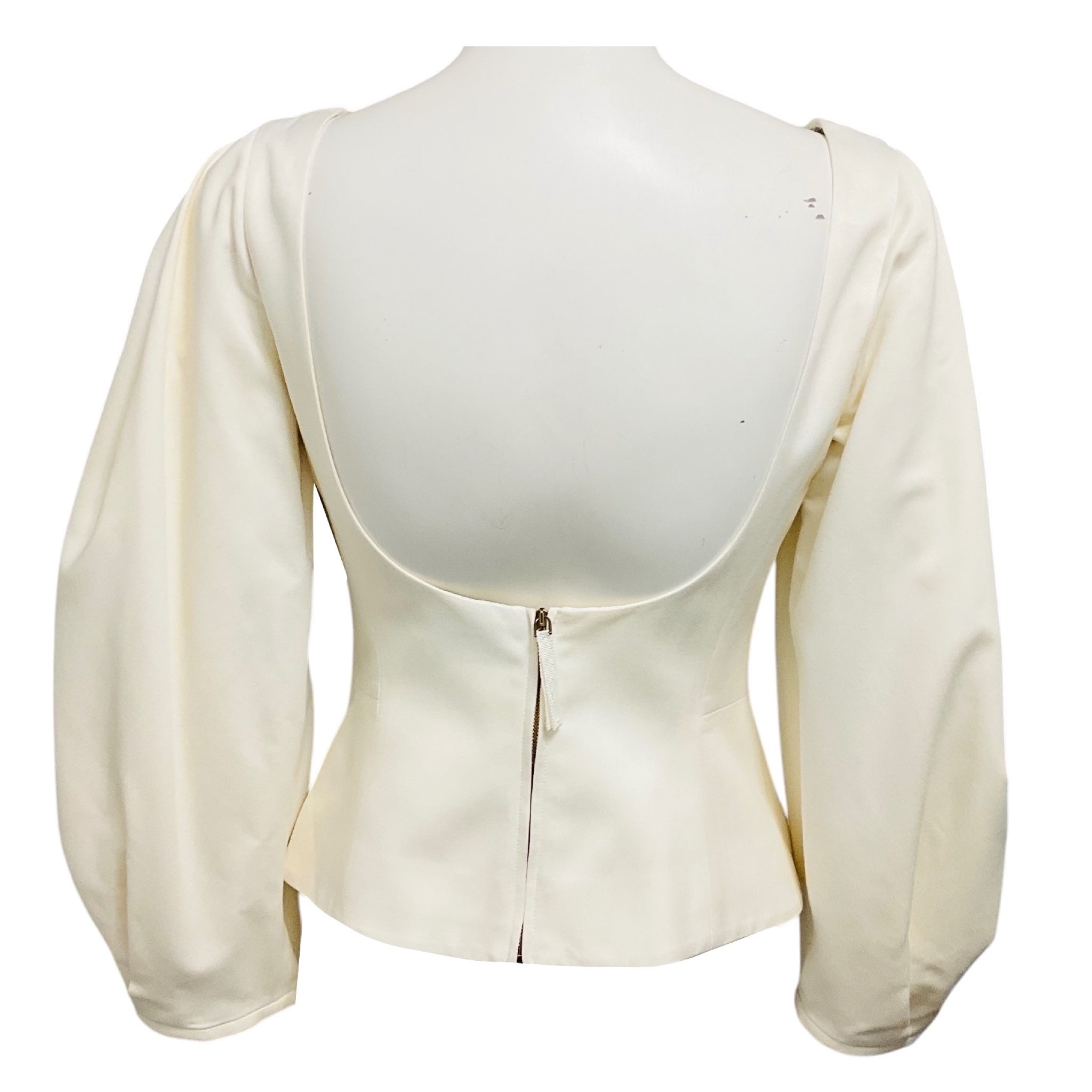 Gabriela Hearst Ivory Puff Sleeved Silk Twill Top