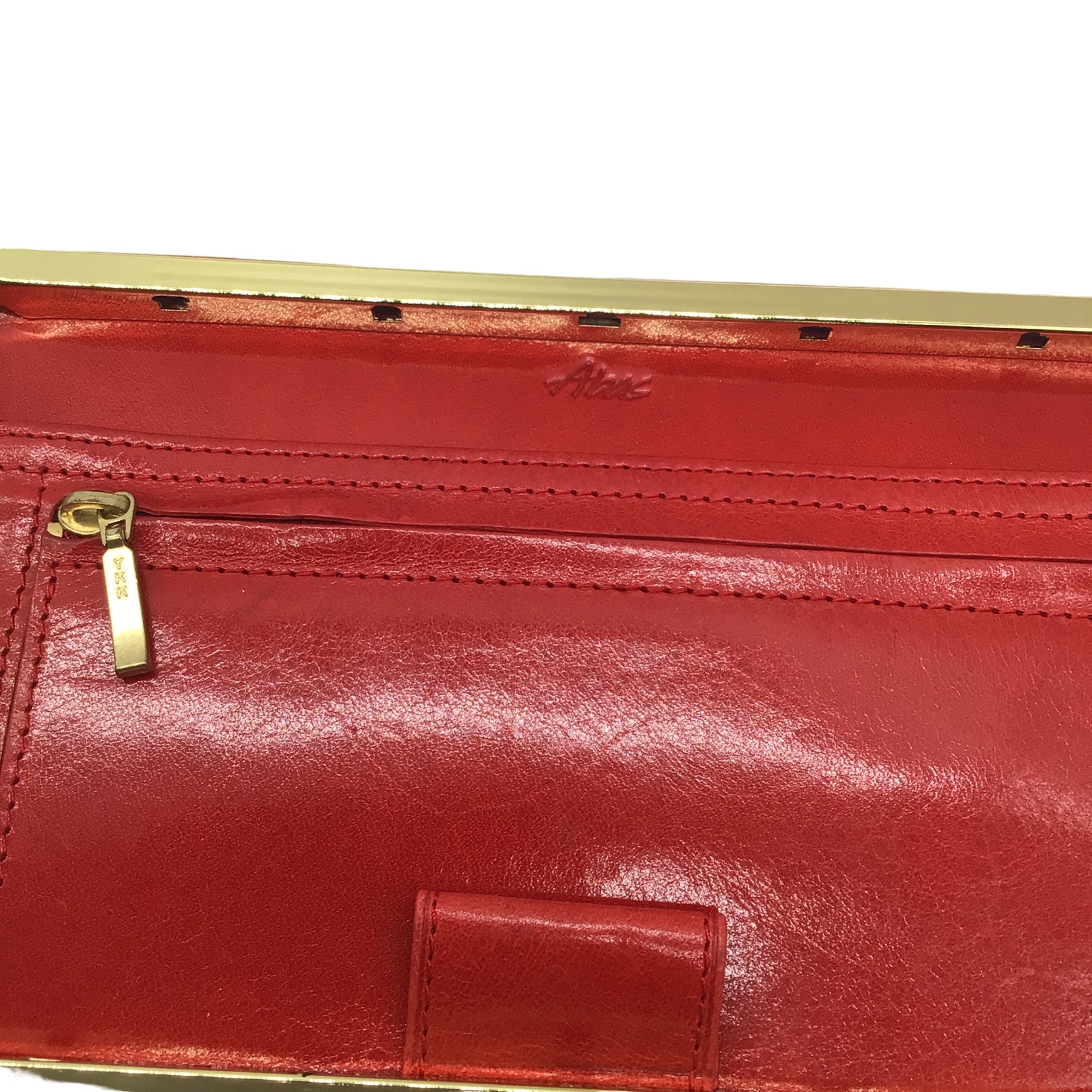 Abas Red Cache Frame Alligator Wallet