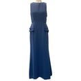 Load image into Gallery viewer, Carolina Herrera Blue Silk Sleeveless Peplum Dress

