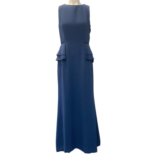 Carolina Herrera Blue Silk Sleeveless Peplum Dress
