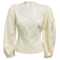 Load image into Gallery viewer, Gabriela Hearst Ivory Puff Sleeved Silk Twill Top
