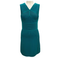 Load image into Gallery viewer, Elie Saab Teal Sleeveless Ribbed Knit Fitted Dress
