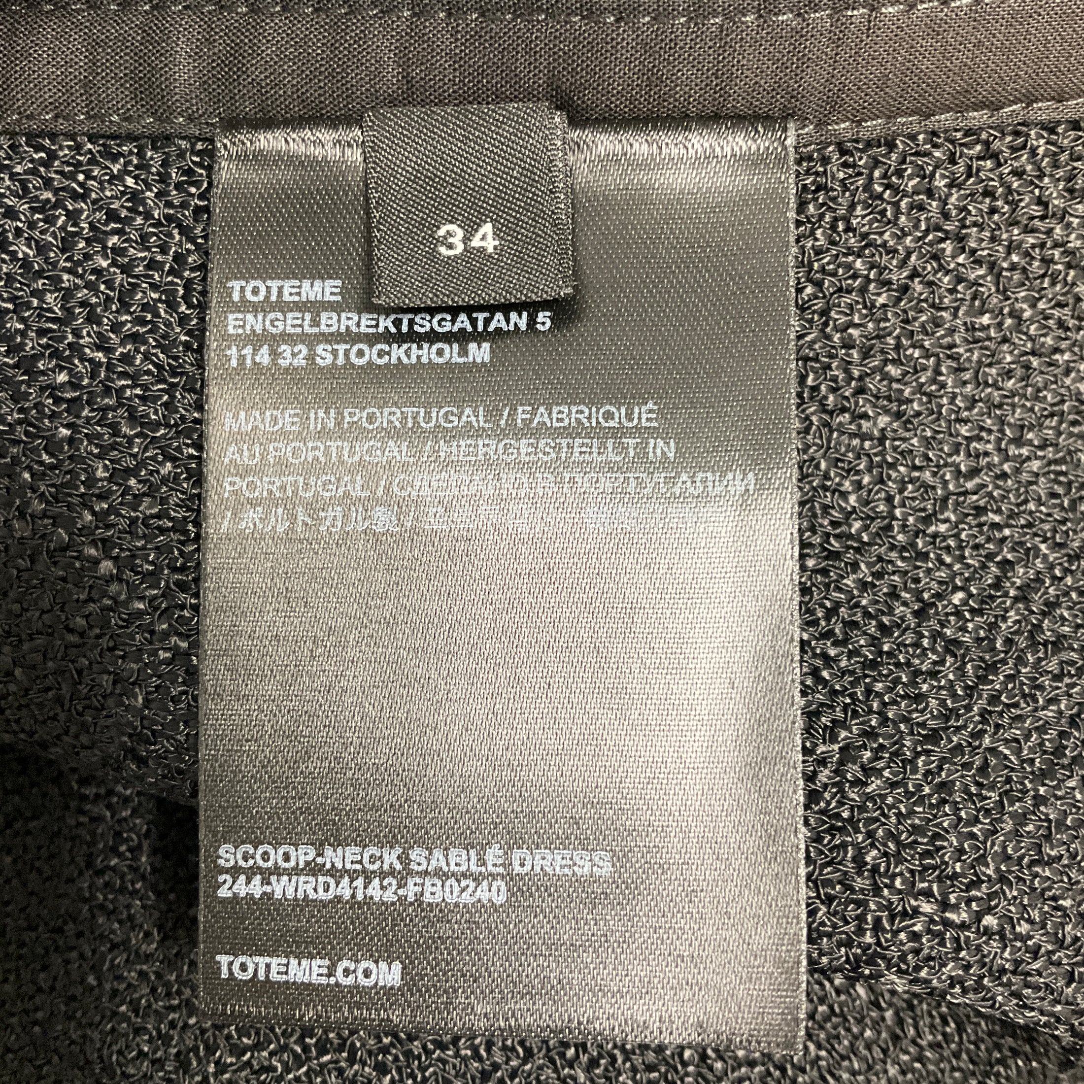 Toteme Black Scoop Neck Sable Dress