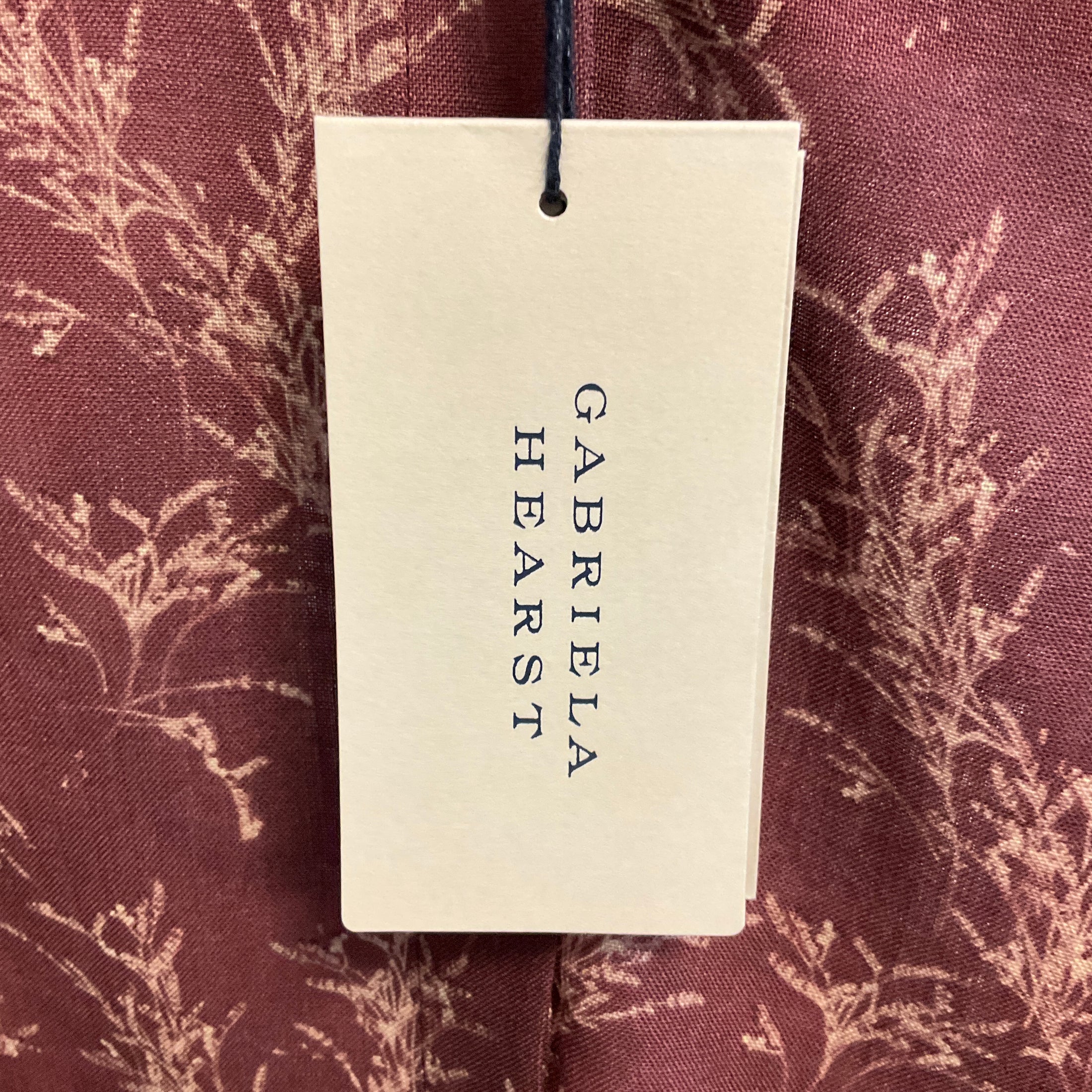 Gabriela Hearst Mauve Leaf Print Wool Henri Top