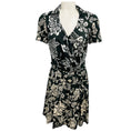 Load image into Gallery viewer, Isabel Marant Black / Ivory Floral Print Short Sleeved Silk Mini Dress
