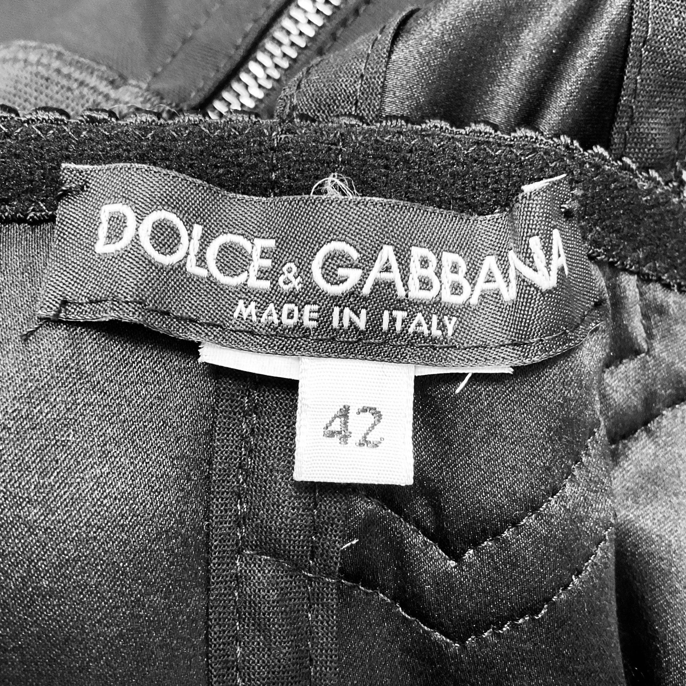 Dolce & Gabbana Black / Pink Floral Bustier Cocktail Dress