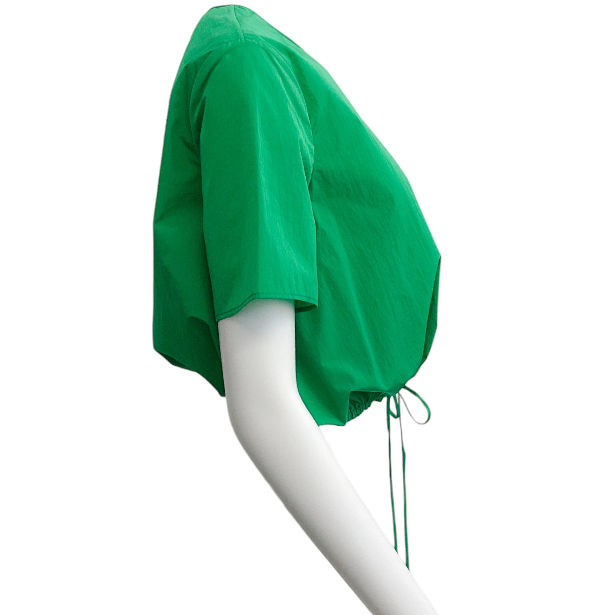 Maison Rabih Kayrouz Emerald Green Cropped Drawstring Top
