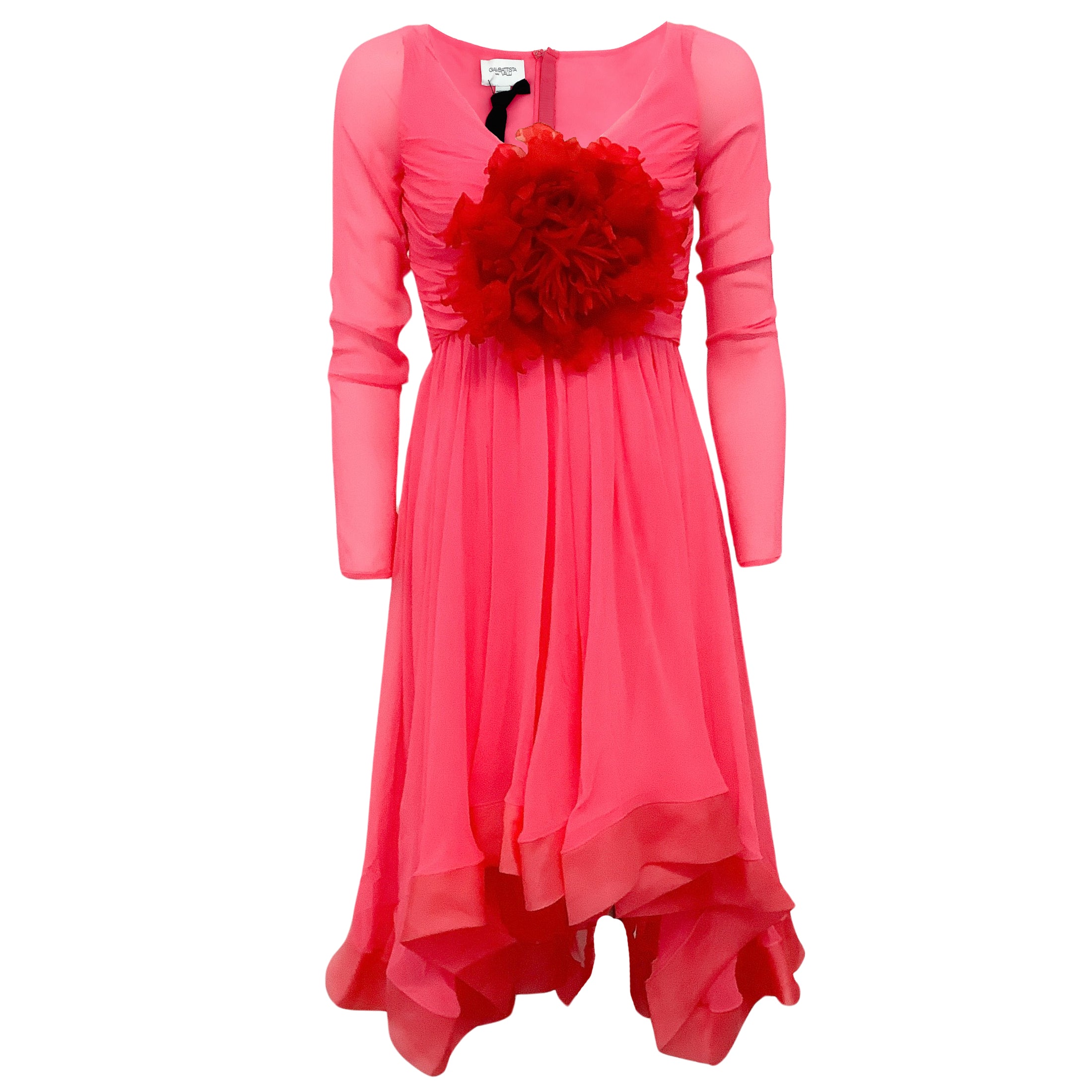 Giambattista Valli Bouganville Silk Georgette Dress with Flower