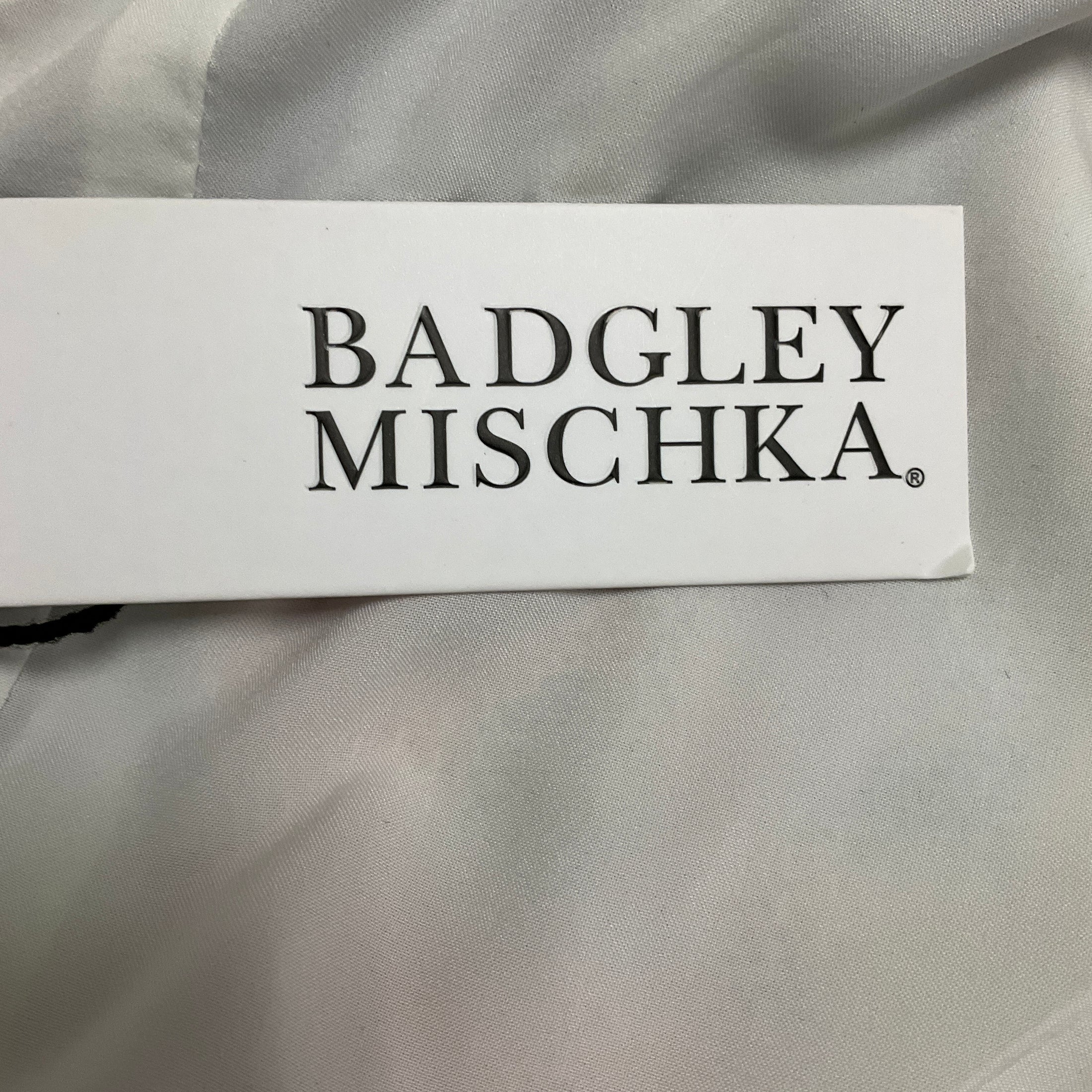 Badgley Mischka Green Multi Sequined One Shoulder Cocktail Dress with Fringe Detail
