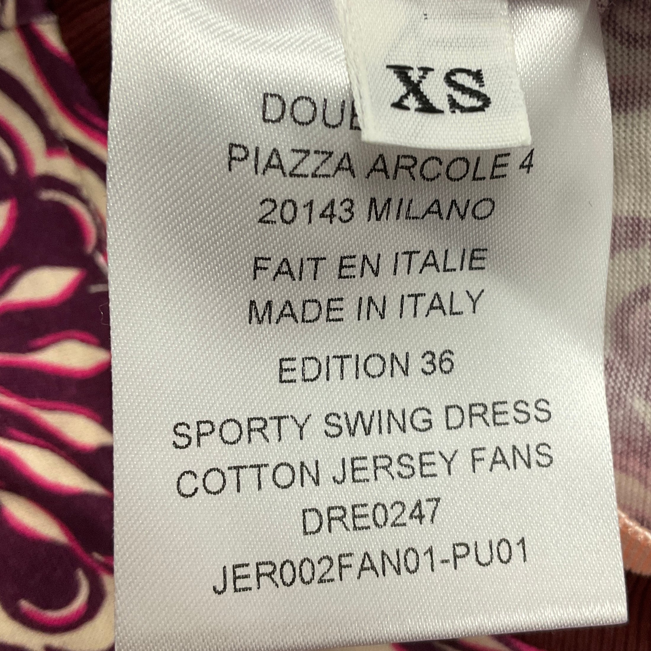 La DoubleJ Purple Fans Print Cotton Jersey Sporty Swing Dress