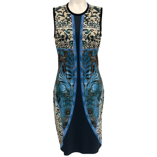 Roberto Cavalli Navy Blue / Brown Printed Sleeveless Dress
