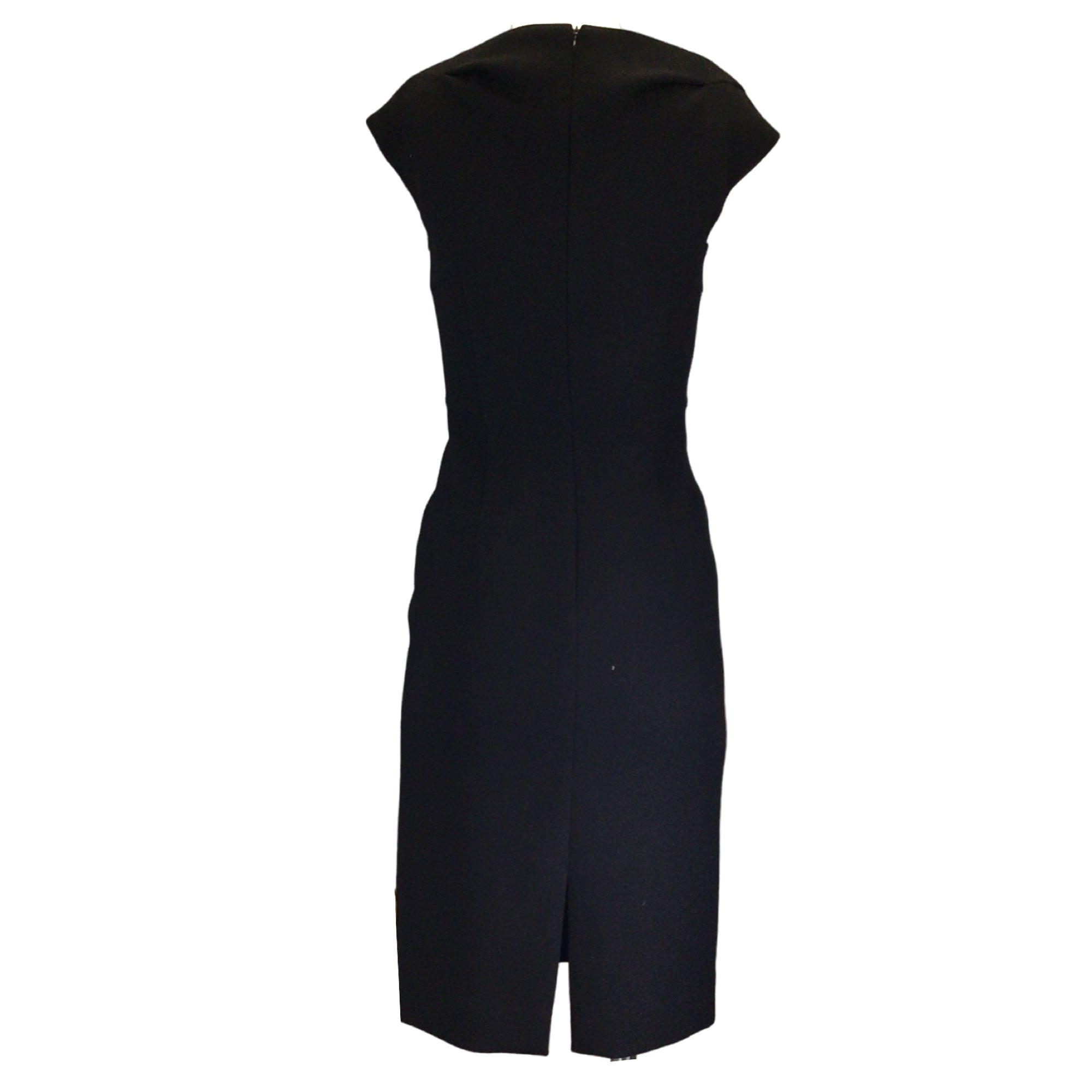 Michael Kors Collection Black Stretch Boucle Crepe Sheath Dress
