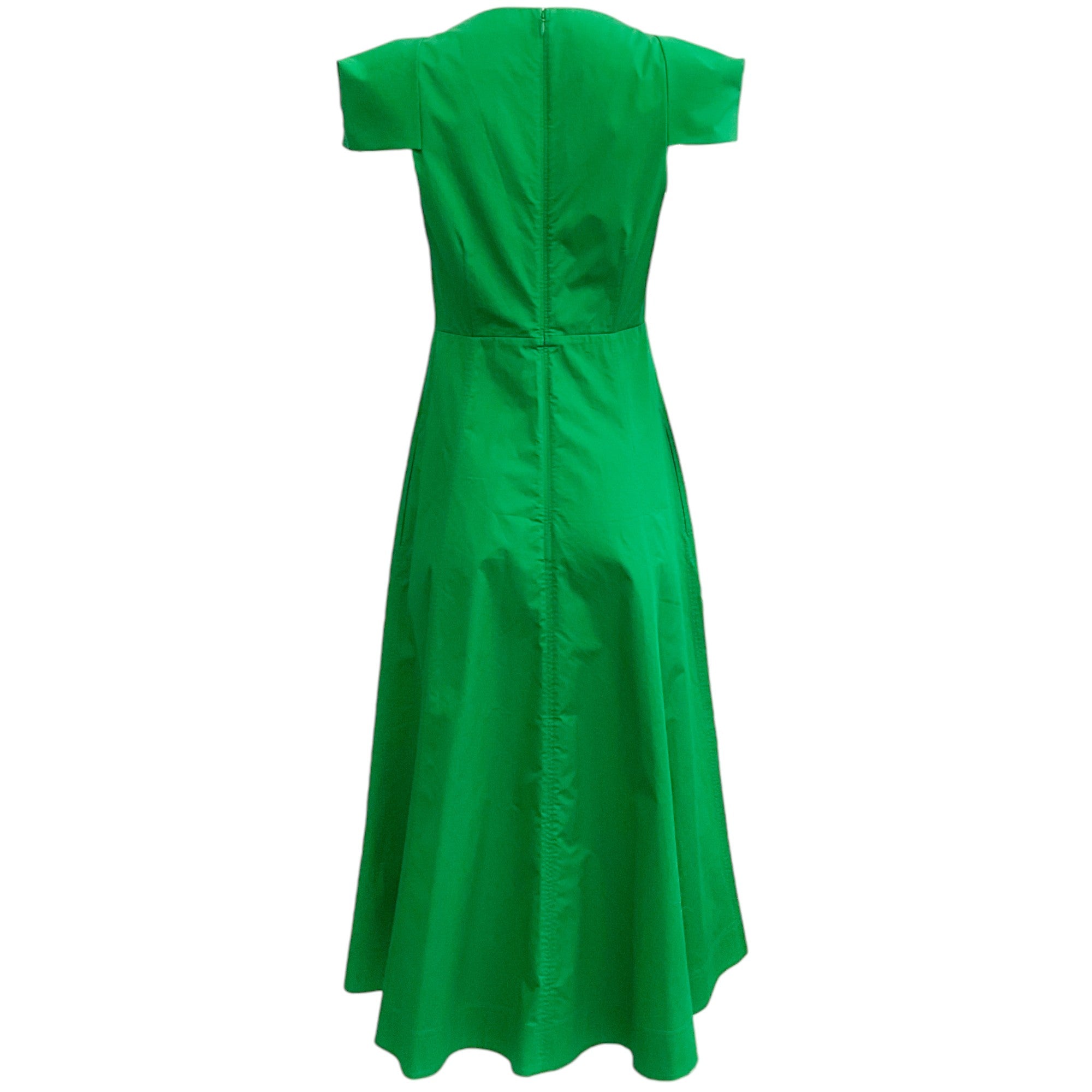 Roland Mouret Green Cotton Cap Sleeve Dress