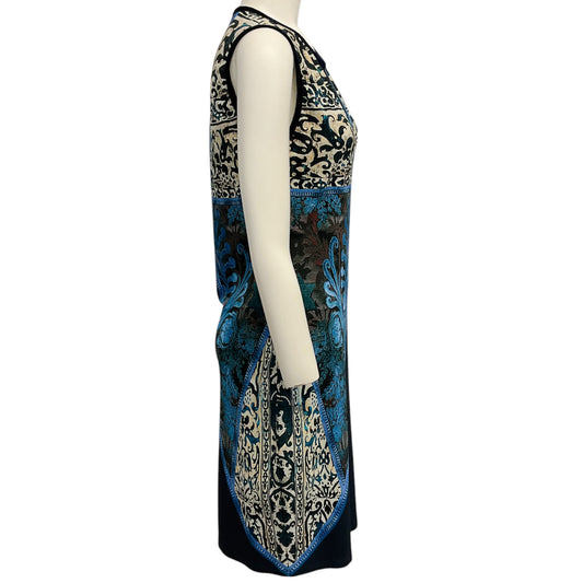 Roberto Cavalli Navy Blue / Brown Printed Sleeveless Dress