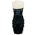 Load image into Gallery viewer, Oscar de la Renta Black Sequin and Feather Embellished Strapless Cocktail Dress
