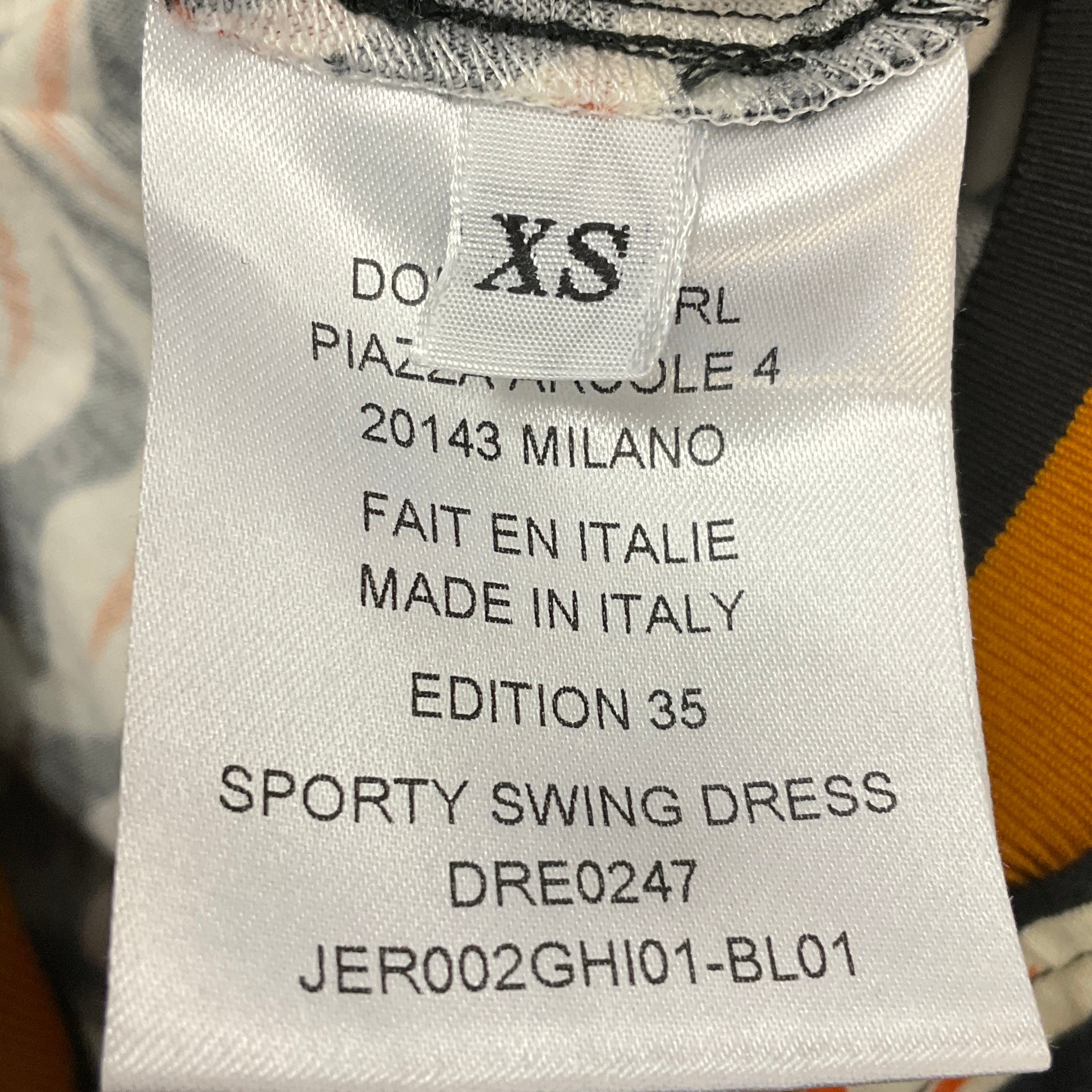 La DoubleJ Black / Orange Print Cotton Jersey Sporty Swing Dress