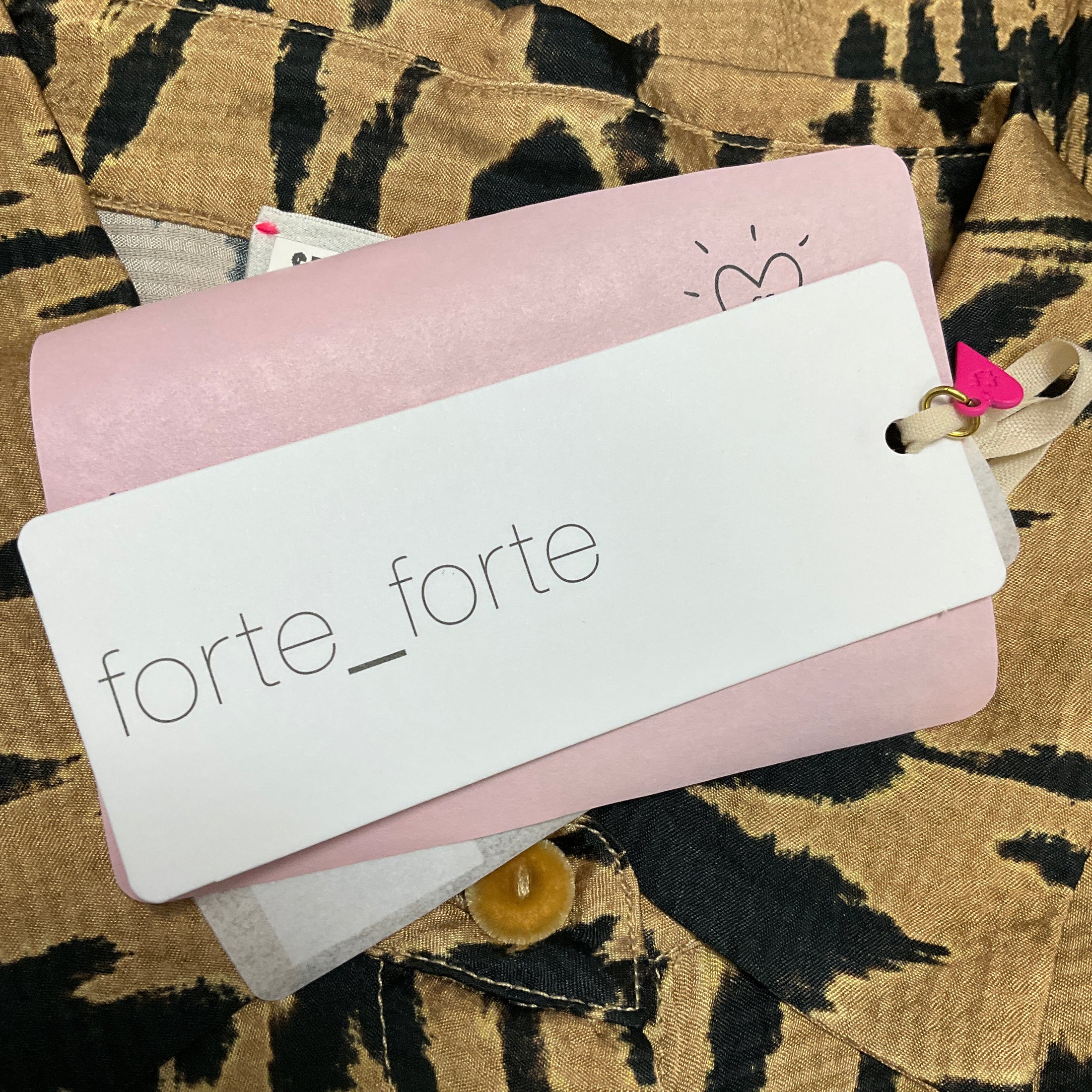 forte_forte Tan / Black Printed Oversized Honey Blouse