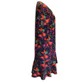 Load image into Gallery viewer, Paul Smith Black / Red / Purple Multi Floral Printed Short Sleeved V-Neck Midi Dress
