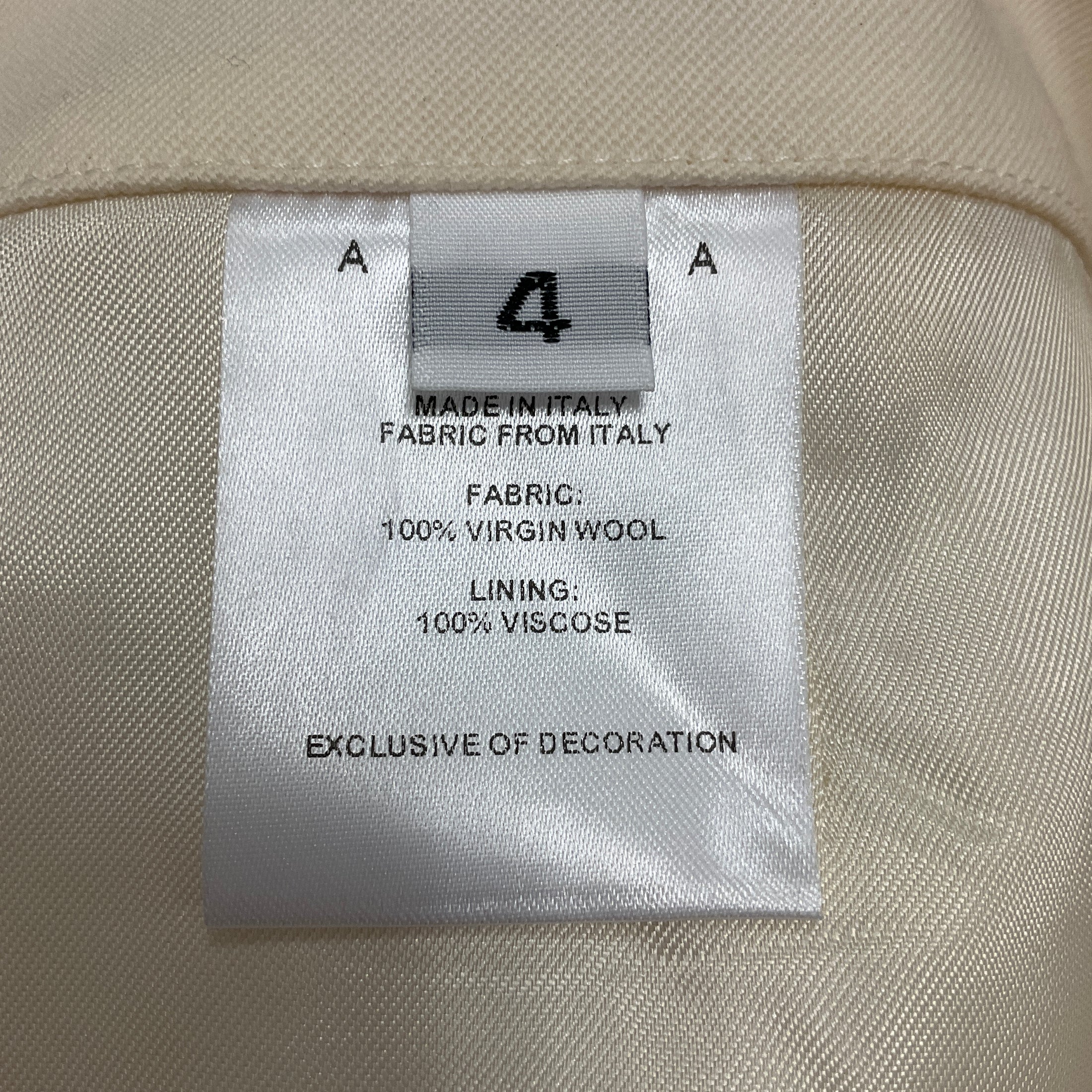 Area Cream Crystal Embellished Wool Twill Mini Skirt
