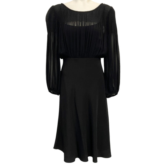 Temperley London Black Silk Puckered Dress
