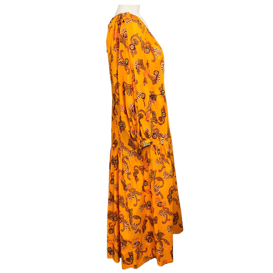 A.L.C. Yellow Sayer Cotton Voile V-Neck Midi Dress