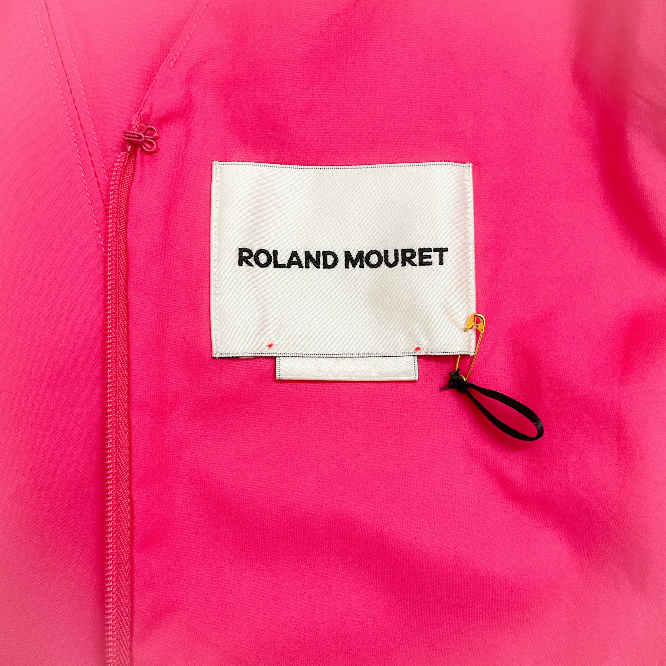 Roland Mouret Hot Pink Cotton Off Shoulder Dress