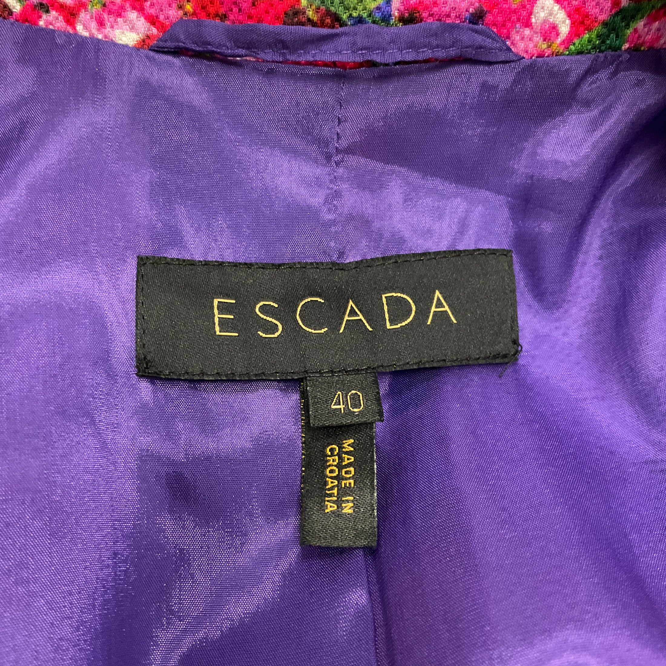 Escada Royal Purple Jacket and Top Two-Piece Set