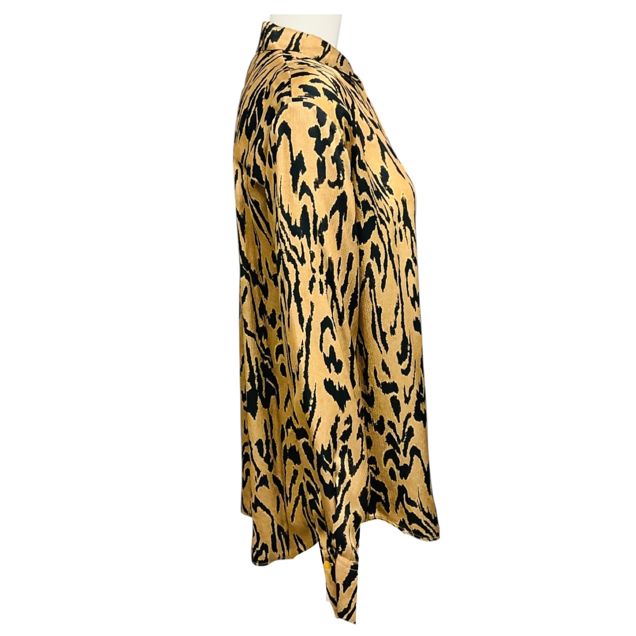 forte_forte Tan / Black Printed Oversized Honey Blouse