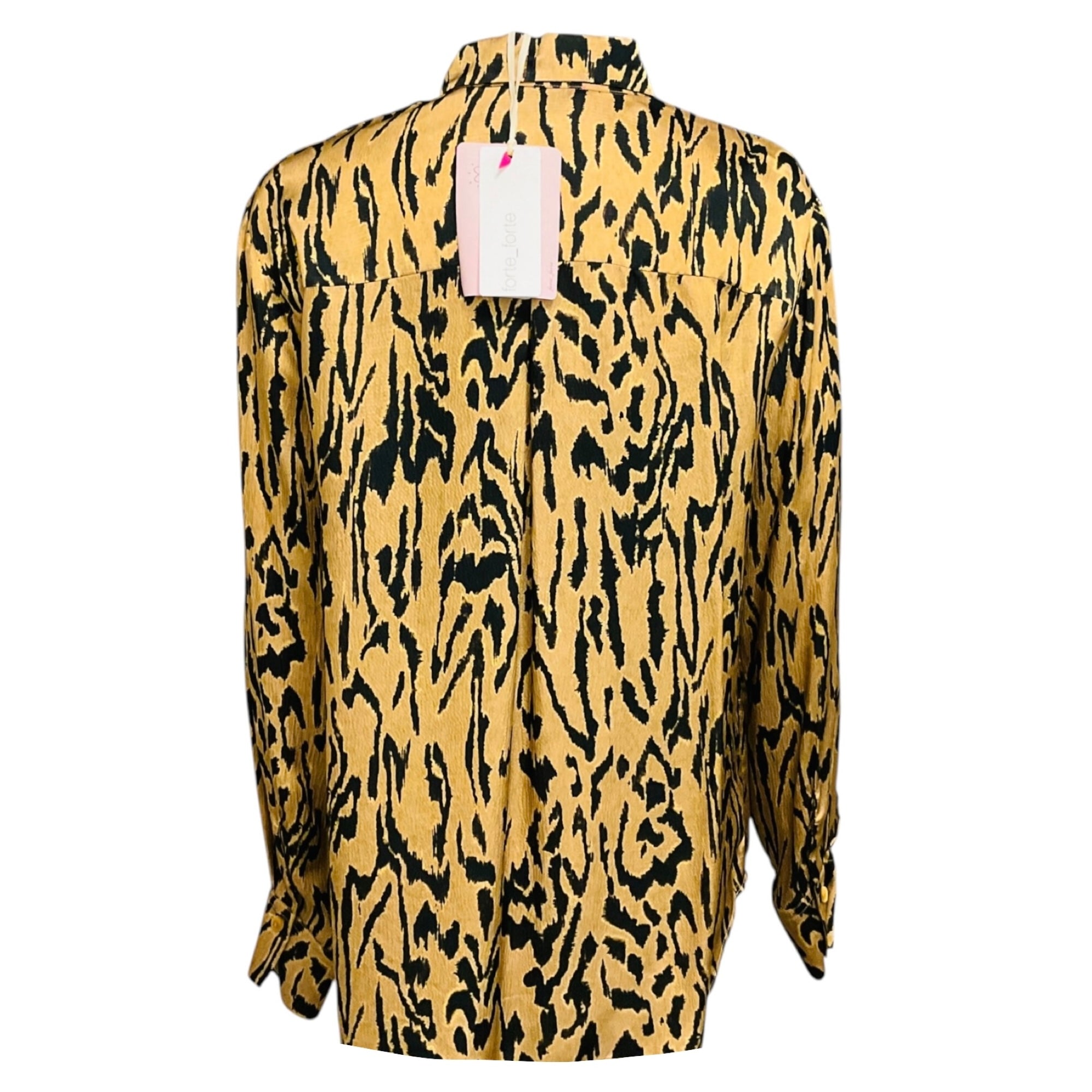 forte_forte Tan / Black Printed Oversized Honey Blouse