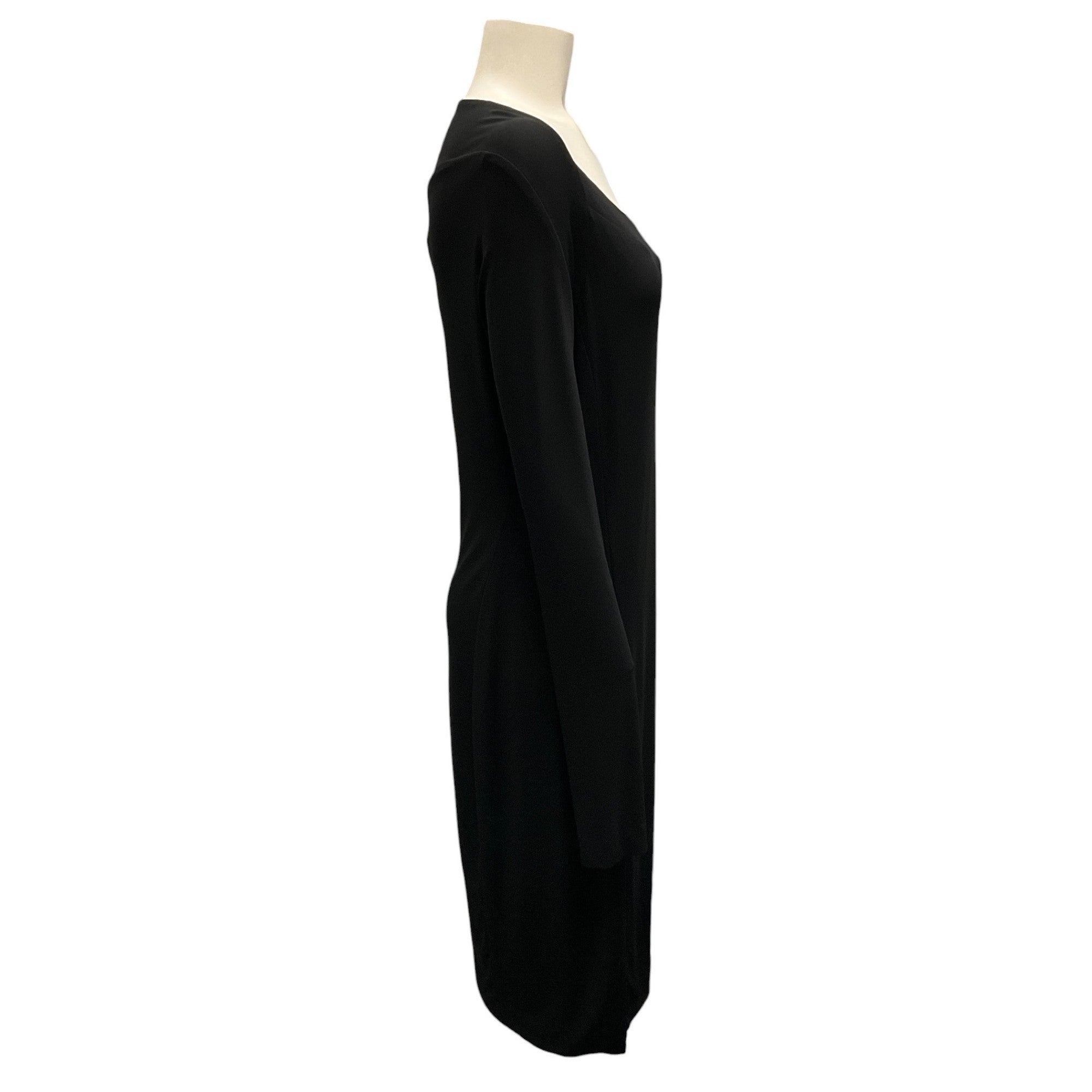 Narciso Rodriguez Black Asymmetric Stretch Jersey Midi Dress