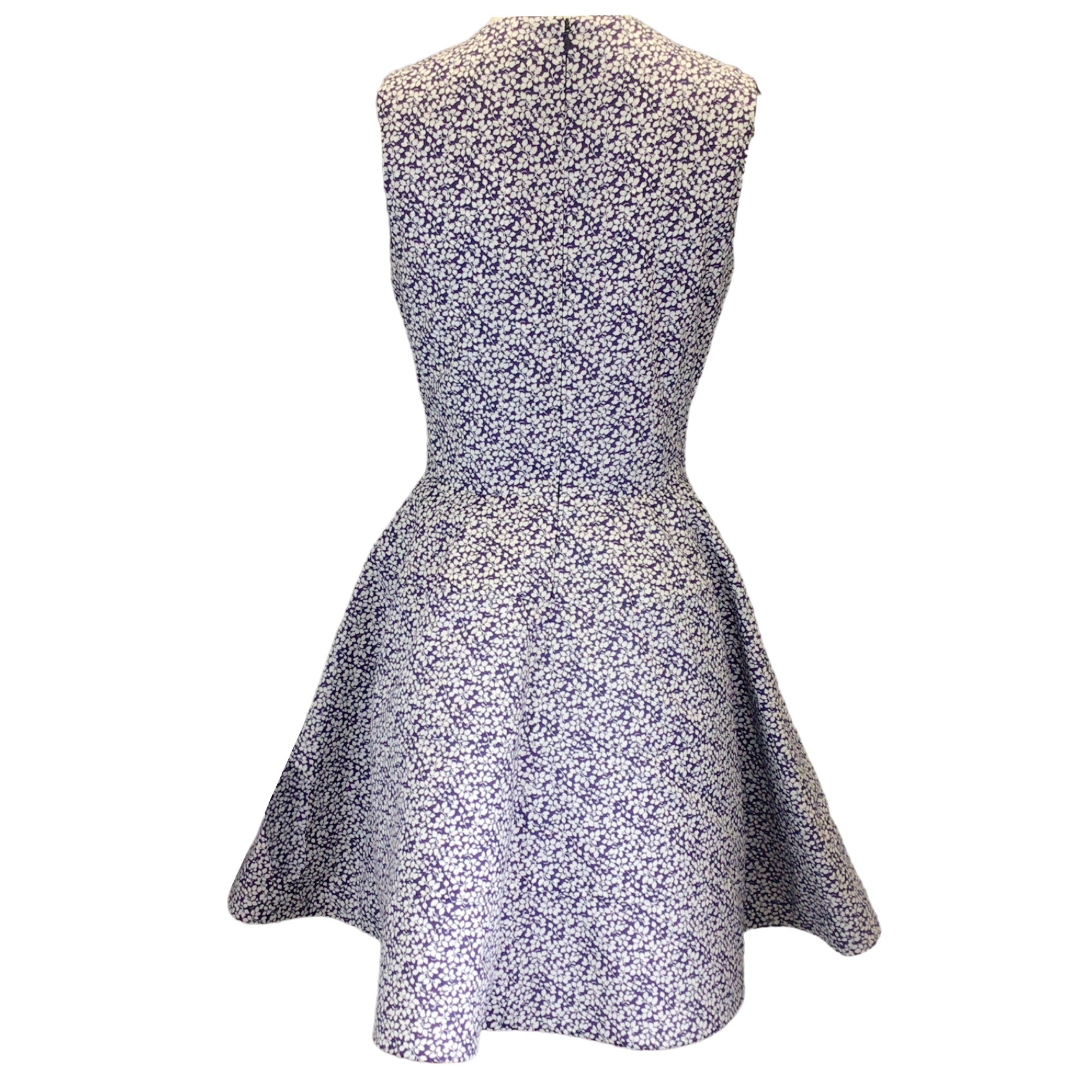 Duncan Purple / White Printed Sleeveless Cotton A-Line Dress