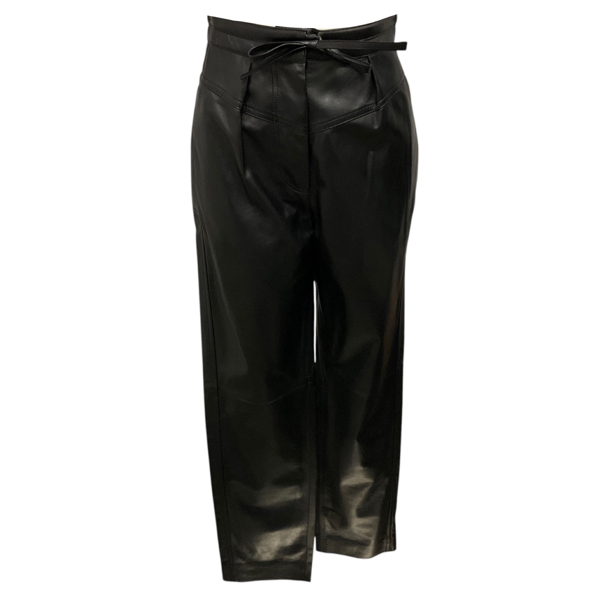Iro Black Lamb Leather Piper Pants