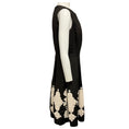 Load image into Gallery viewer, Oscar de la Renta Brown / Ivory Embellished Sleeveless Silk Cocktail Dress
