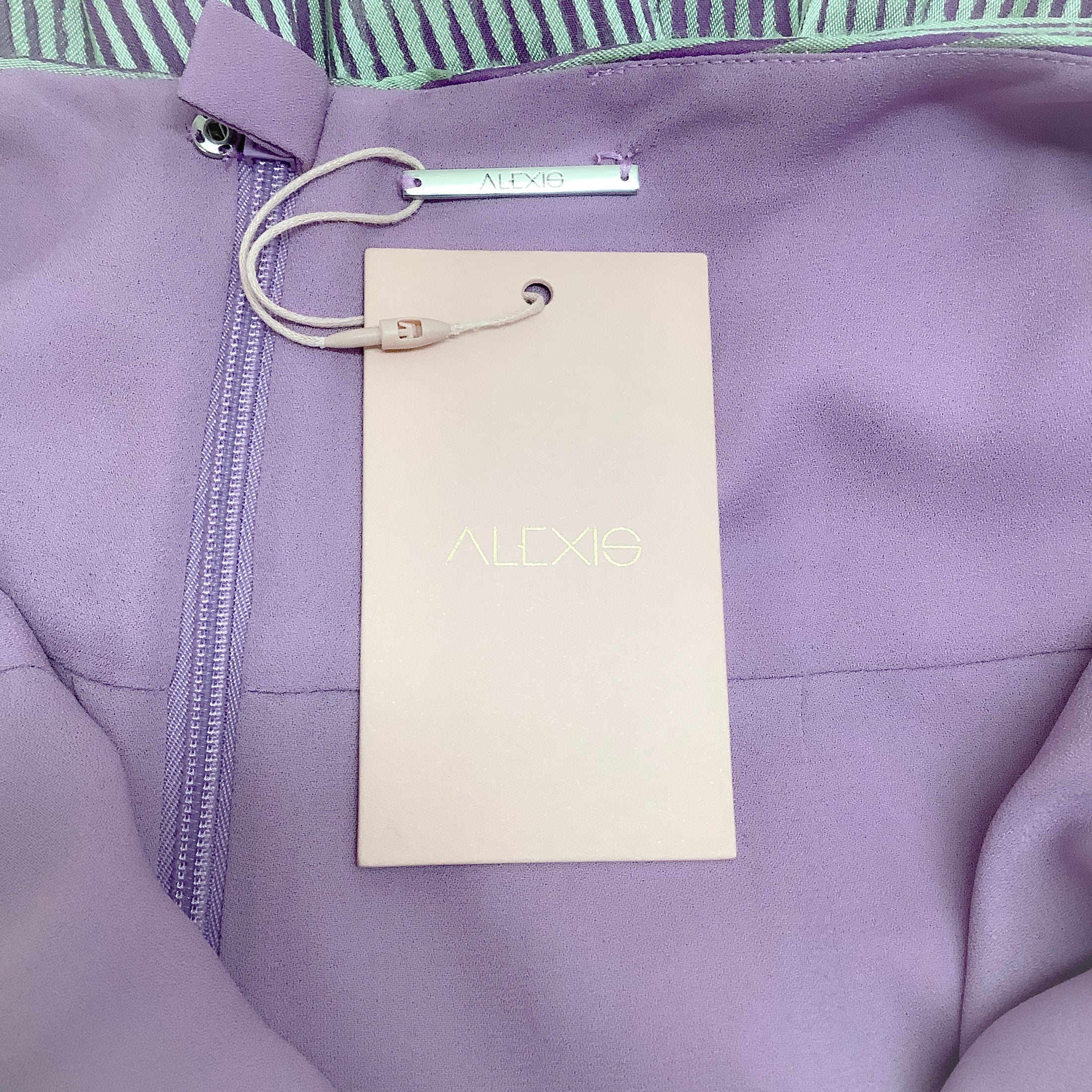 Alexis Purple / Green Leina Ruched Halter Dress