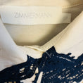 Load image into Gallery viewer, Zimmermann Ivory / Navy Blue Laurel Embroidered Linen Shirt
