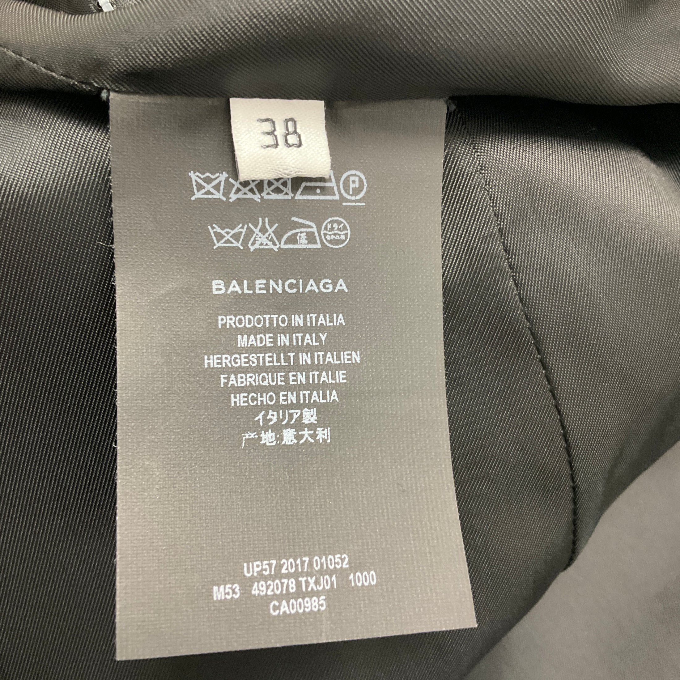 Balenciaga Black Asymmetric Buttoned Wool Coat