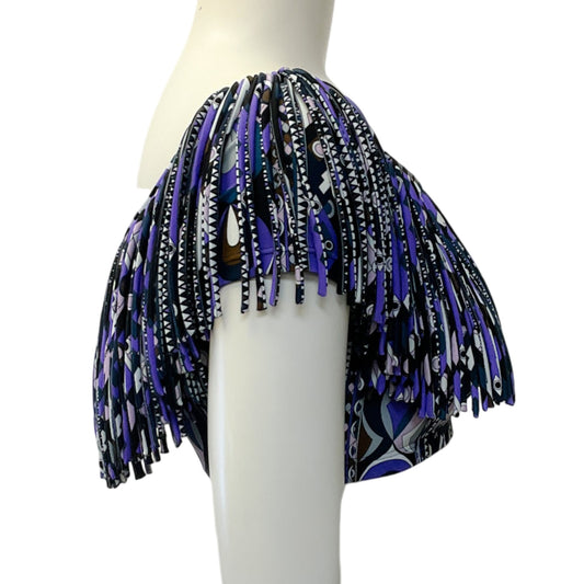 Emilio Pucci Purple Multi Cropped Fringe Top